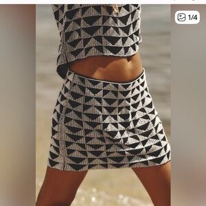 Zara Black White Beaded Skirt